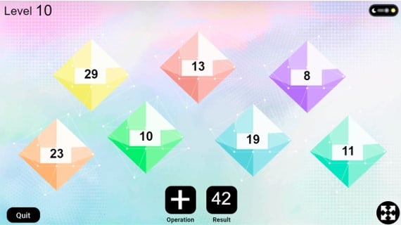 Example of a Hirevue numeracy game, known as Numerocity.